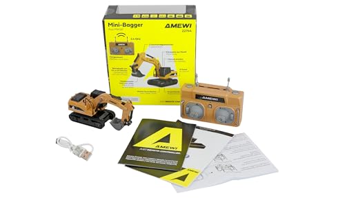 Mini escavatore telecomandato in metallo proporzionale 8 canali 1:64 RTR bambini...