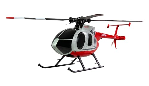 Amewi Hughes MD500 - Elicottero civile a 4 canali 6G RTF rosso/grigio chiaro RC...