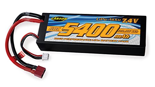 Carson 500608234 – 7,4 V/5400 mAh 60 C LiPO Race batteria T-PL. HC,...