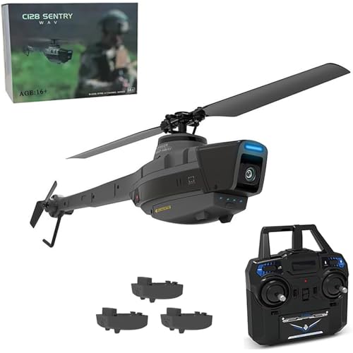 Generico C128 Drone con Telecamera 1080P, Elicottero Militare telecomandato,...