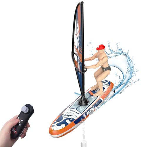 OBEST Telecomandata Vela con Luci LED, 2.4GHZ RC Barca a Vela Simulata, Mai...