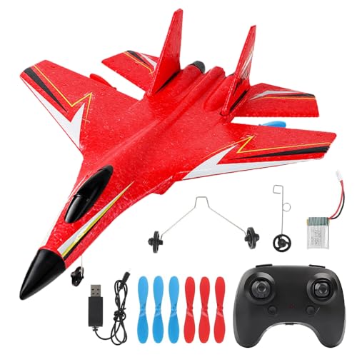 WDKXCN RC Aereo 2CH, 2,4 GHz, giocattolo radiocomandato con luce a LED, aereo RC...