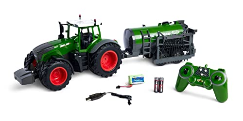 Carson 500907344 RC Tractor with Tanker 1:16-Remote Controlled Vehicle, veicolo...
