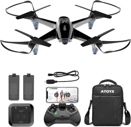 Drone con telecamera ATOYX Elicottero pieghevole Telecomando WiFi con modalità...