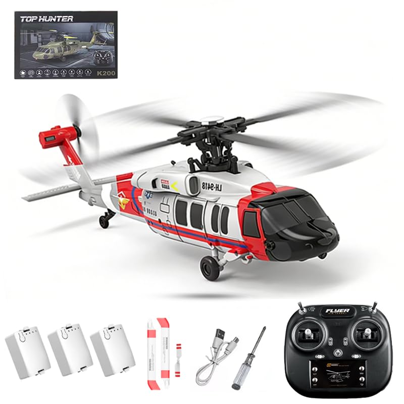 Meiurlex Black Hawk K200 UH-60 Elicottero RC con giroscopio a 6 assi, elicottero...