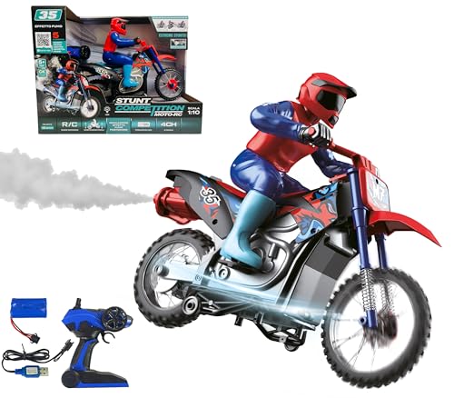 Moto Radiocomandata Gigante per Bambini Moto con Pilota Telecomandata MotoCross...