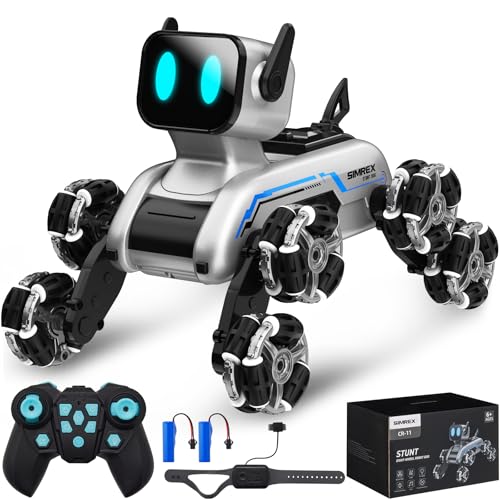 SIMREX Cane robot telecomandato per bambini 6-12, 2,4 GHz, 8 WD, controllo...