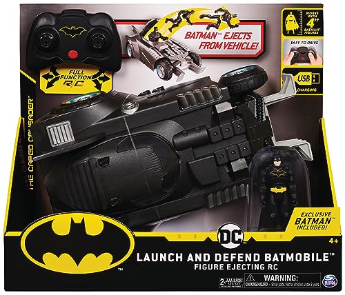 DC COMICS | BATMAN | Batmobile Radiocomandata Launch and Defend, con sedile ad...