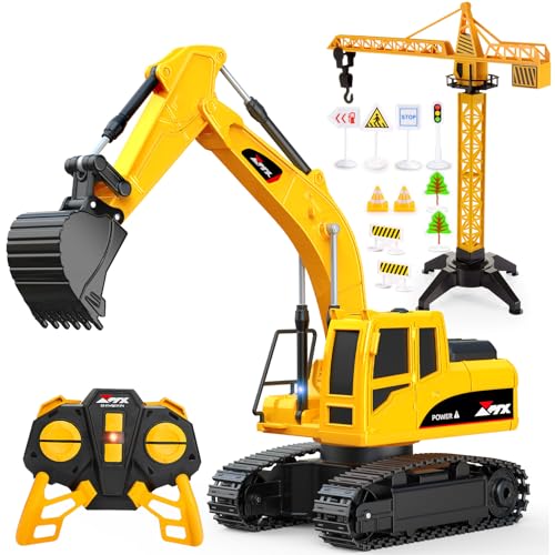 HappyGoLucky 1:24 Escavatore Telecomandato per Bambini 3-9 Anni, Escavatore...