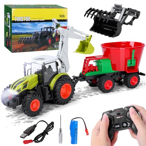 Charmofun RC Trattore Telecomandato per Bambini, Trattore Radiocomandato...