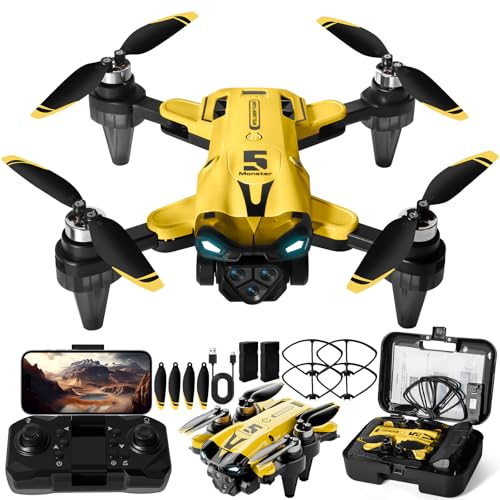 NXPZ Drone Con Telecamera 4K, Drone Pieghevole, Motore Brushless, Quadricottero...
