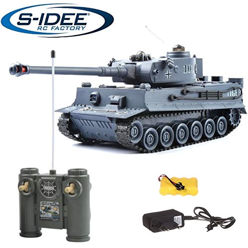 s-idee® 22002 Battle Panzer 99807 German Tiger 1:28 con sistema di...