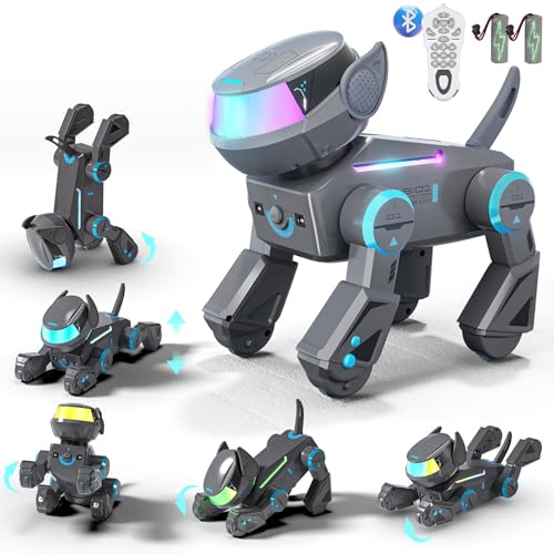 MUZREES Bambini Giocattolo robot cane, cane robot telecomandato con Bluetooth e...