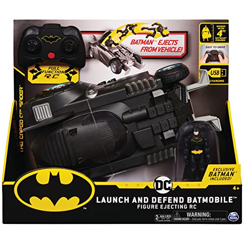 BATMAN Veicolo Radiocomandato Launch and Defend Batmobile con Action Figure da...