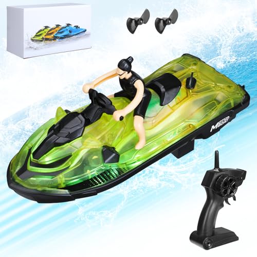 Achort Barca RC Barca Telecomandata con Luce LED, 2,4GHz Barche da Corsa...
