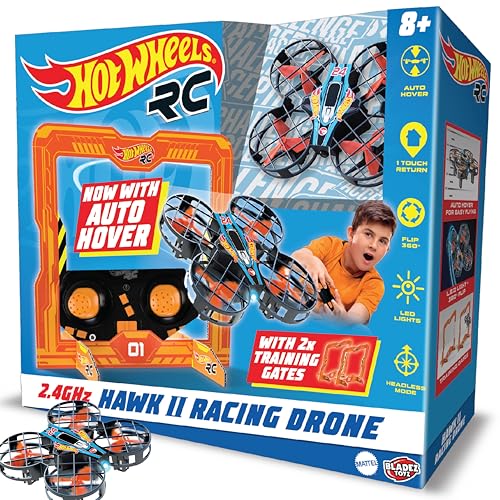 BLADEZ Hot Wheels Hawk 24 Racing Quad Age 8+, drone telecomandato, giocattolo...